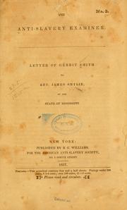 Letter of Gerrit Smith to Rev. James Smylie, of the state of Mississippi by Gerrit Smith
