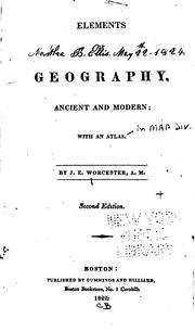 Cover of: Elements of Geography, Ancient and Modern: With an Atlas by Joseph E. Worcester