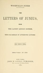 Cover of: The letters of Junius, from the latest London ed.