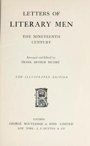 Cover of: Letters of literary men: The nineteenth century.