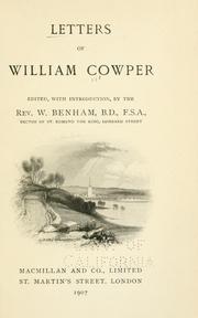 Cover of: Letters of William Cowper by William Cowper