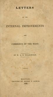 Cover of: Letters on the internal improvements and commerce of the West.