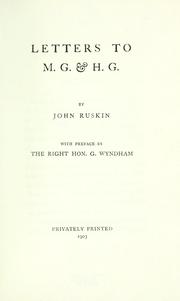 Letters to M.G. & H.G by John Ruskin