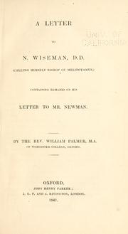 Cover of: Letters to N. Wiseman