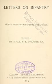 Cover of: Letters on infantry. by Hohenlohe-Ingelfingen, Kraft Karl August Eduard Friedrich Prinz zu