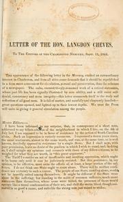 Cover of: Letter to the Hon. Langdon Cheves, to the editors of the Charleston Mercury