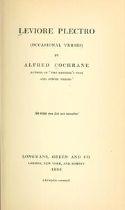 Cover of: Leviore plectro (occasional verses).