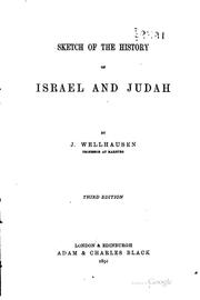 Cover of: Sketch of the History of Israel and Judah by Julius Wellhausen