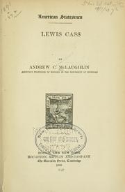 Cover of: Lewis Cass.