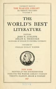 Cover of: A Library of the world's best literature, ancient and modern