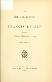 Cover of: Life and letters