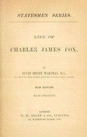 Cover of: Life of Charles James Fox.