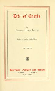 Cover of: The life of Goethe by George Henry Lewes
