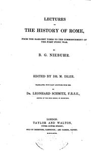 Cover of: Lectures on the History of Rome: From the Earliest Times to the Commencement of the First Punic War