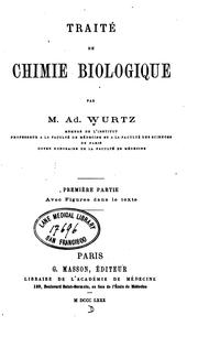 Cover of: Traité de chimie biologique v. 1