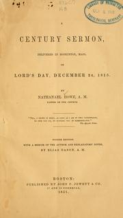 Cover of: century sermon: delivered in Hopkinton on Lord's day, December 24, 1815.