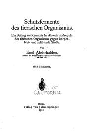 Schutzfermente des tierischen Organismus: Ein Beitrag zur Kenntnis der .. by Emil Abderhalden