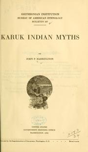 Cover of: Karuk Indian myths by John Peabody Harrington