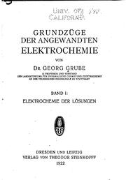 Cover of: Grundzüge der angewandten Elektrochemie