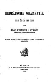 Cover of: Hebräische Grammatik mit Übungsbuch by Hermann L. Strack