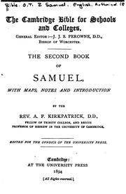 Cover of: The Second Book of Samuel by Alexander Francis Kirkpatrick