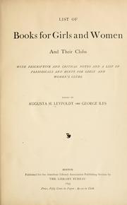 Cover of: List of books for girls and women and their clubs