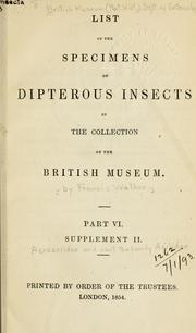 Cover of: List of the specimens of dipterous insects in the collection of the British Museum.