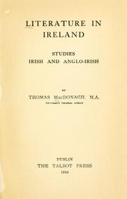 Cover of: Literature in Ireland by Thomas MacDonagh, Thomas MacDonagh