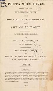 Cover of: Lives.: Translated from the original Greek; with notes critical and historical, and a Life of Plutarch