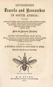 Cover of: Livingstone's travels and researches in South Africa by David Livingstone