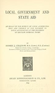 Cover of: Local government & state aid | Chapman, Sydney John Sir