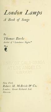 Cover of: London lamps by Thomas Burke