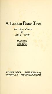 Cover of: A London plane-tree: and other verse