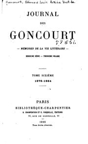 Cover of: Journal des Goncourt: mémoires de la vie littéraire by Edmond de Goncourt, Jules de Goncourt