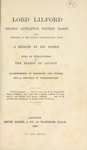 Cover of: Lord Lilford Thomas Littleton, fourth baron F.Z.S.: president of the British Ornithologists' Union