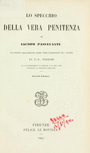 Cover of: specchio della vera penitenza
