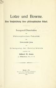Lotze und Bowne by Gilbert Haven Jones