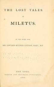 Cover of: lost tales of Miletus