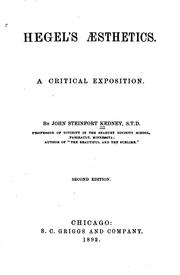 Cover of: Hegels Aesthetics: A Critical Exposition by Georg Wilhelm Friedrich Hegel, John Steinfort Kedney
