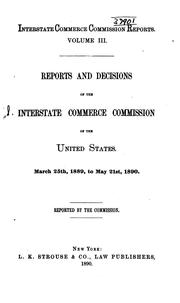 Cover of: Interstate Commerce Commission Reports: Decisions of the Interstate Commerce Commission of the ...