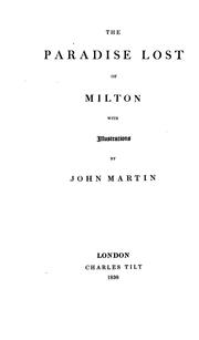 Cover of: The Paradise Lost by John Milton, John Martin