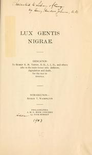 Cover of: Lux gentis nigrae ... by Henry Theodore Johnson
