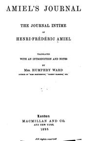 Cover of: Amiel's Journal: The Journal Intime of Henri-Frédéric Amiel by Henri Frédéric Amiel
