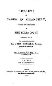 Cover of: Report of Cases in Chancery: Argued and Determined in the Rolls Court During the Time of Lord ...