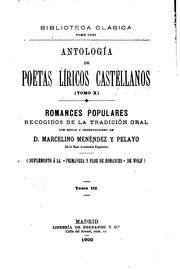 Cover of: Antología de poetas líricos Castellanos desde la formación del idioma hasta nuestros días by Marcelino Menéndez y Pelayo