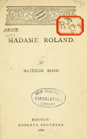 Cover of: Madame Roland.
