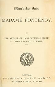 Cover of: Madame Fontenoy
