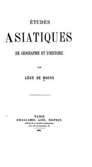 Cover of: Études asiatiques de géographie et d'histoire