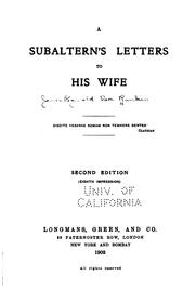 Cover of: A Subaltern's Letters to His Wife