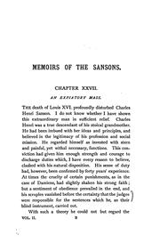 Cover of: Memoirs of the Sansons: From Private Notes and Documents (1688-1847)